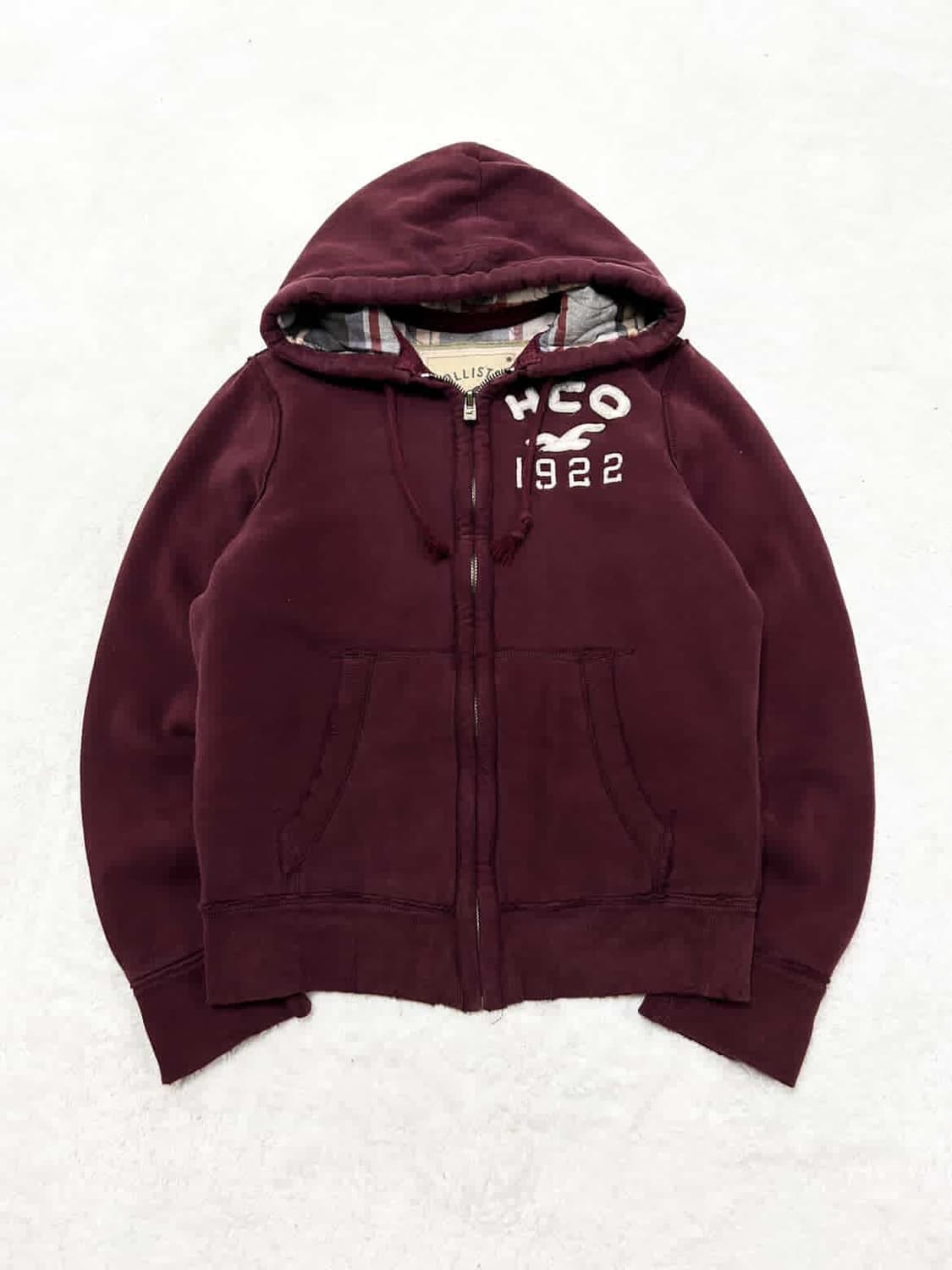홀리스터 버건디 헤비스웻 후드집업 상품이미지6