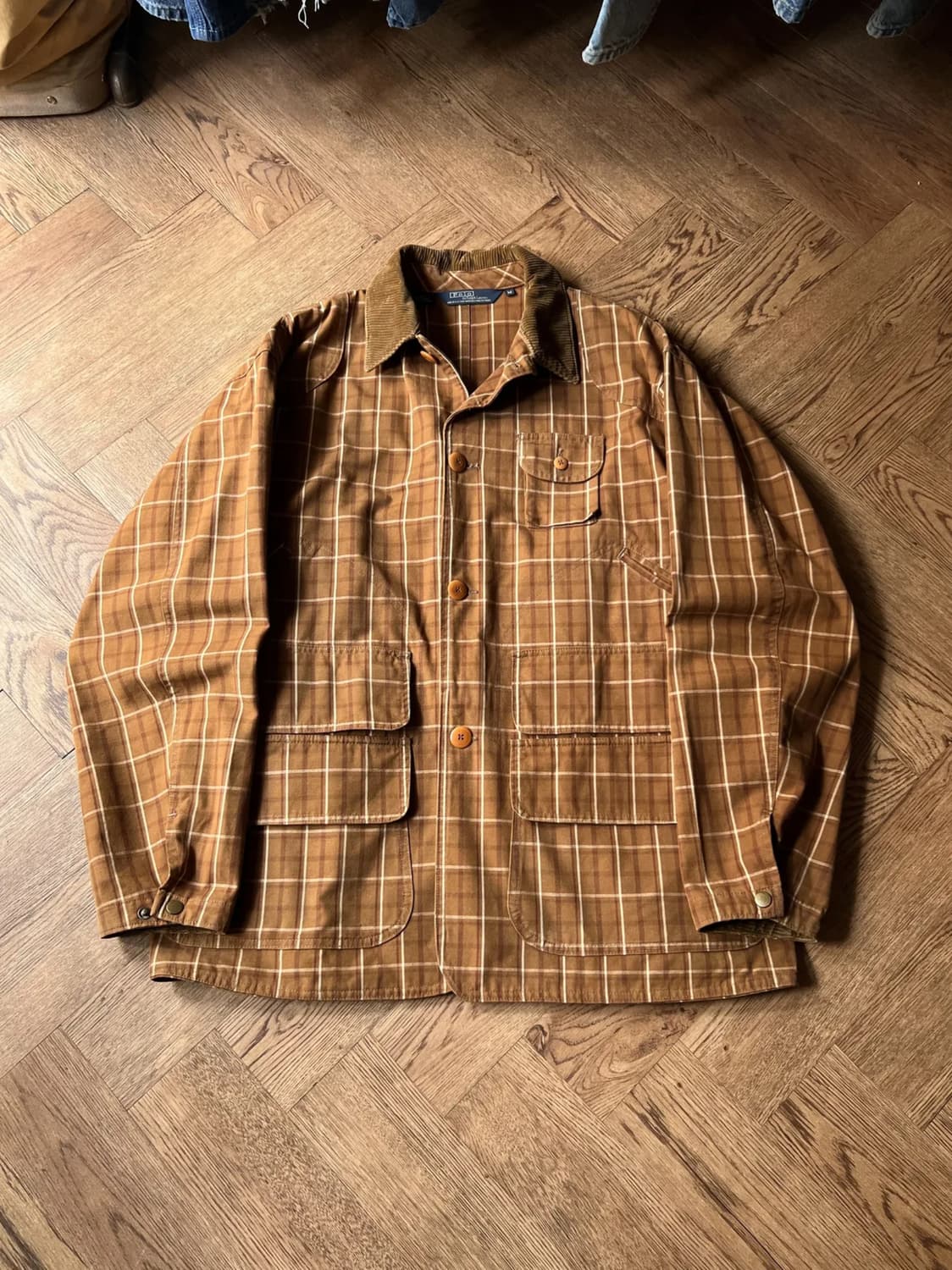 [M]폴로 랄프로렌 Made in USA 브라운 타탄체크 헌팅 자켓 상품이미지1