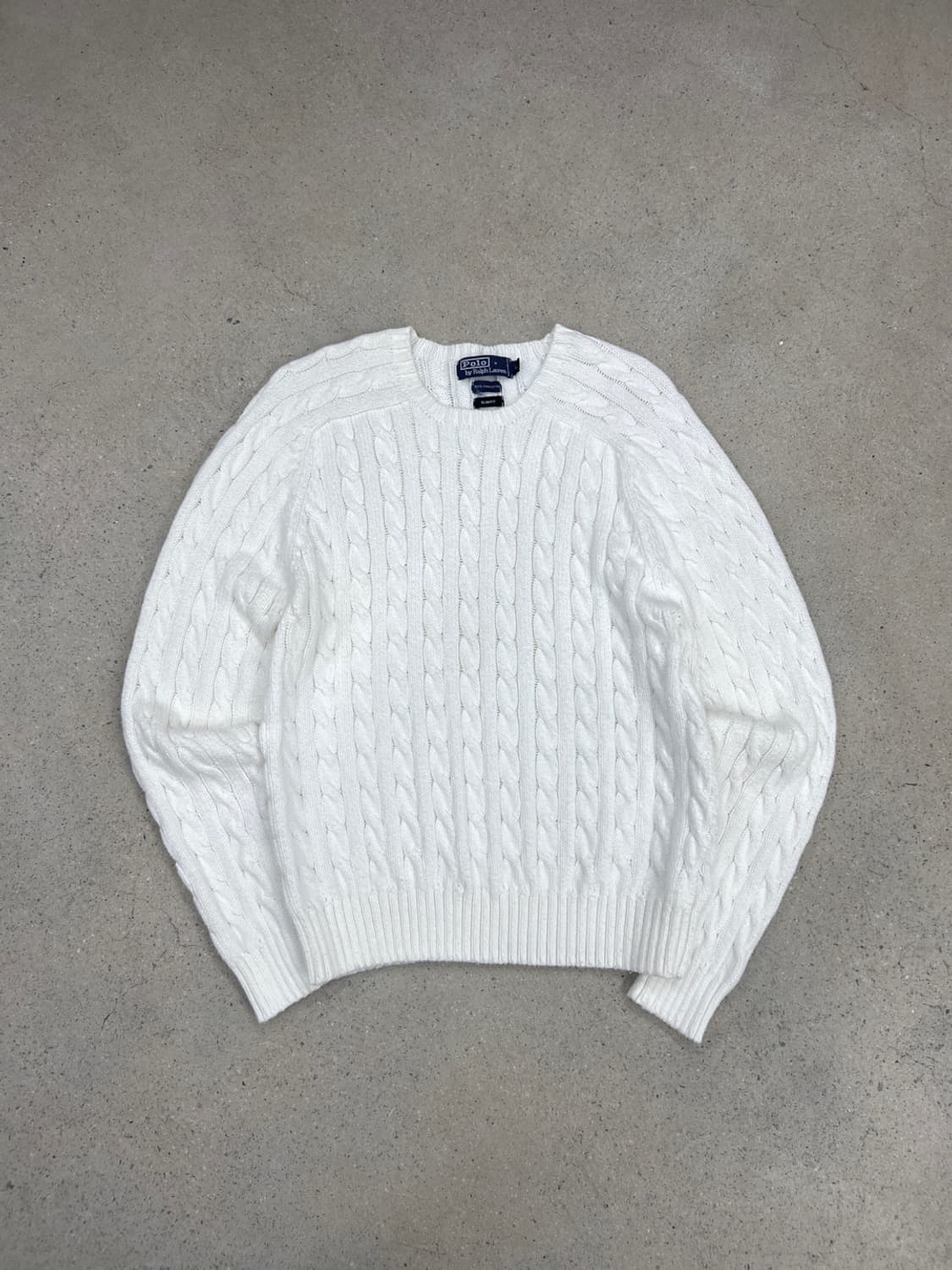 폴로 랄프로렌 화이트 래글런 케이블 니트 상품이미지1