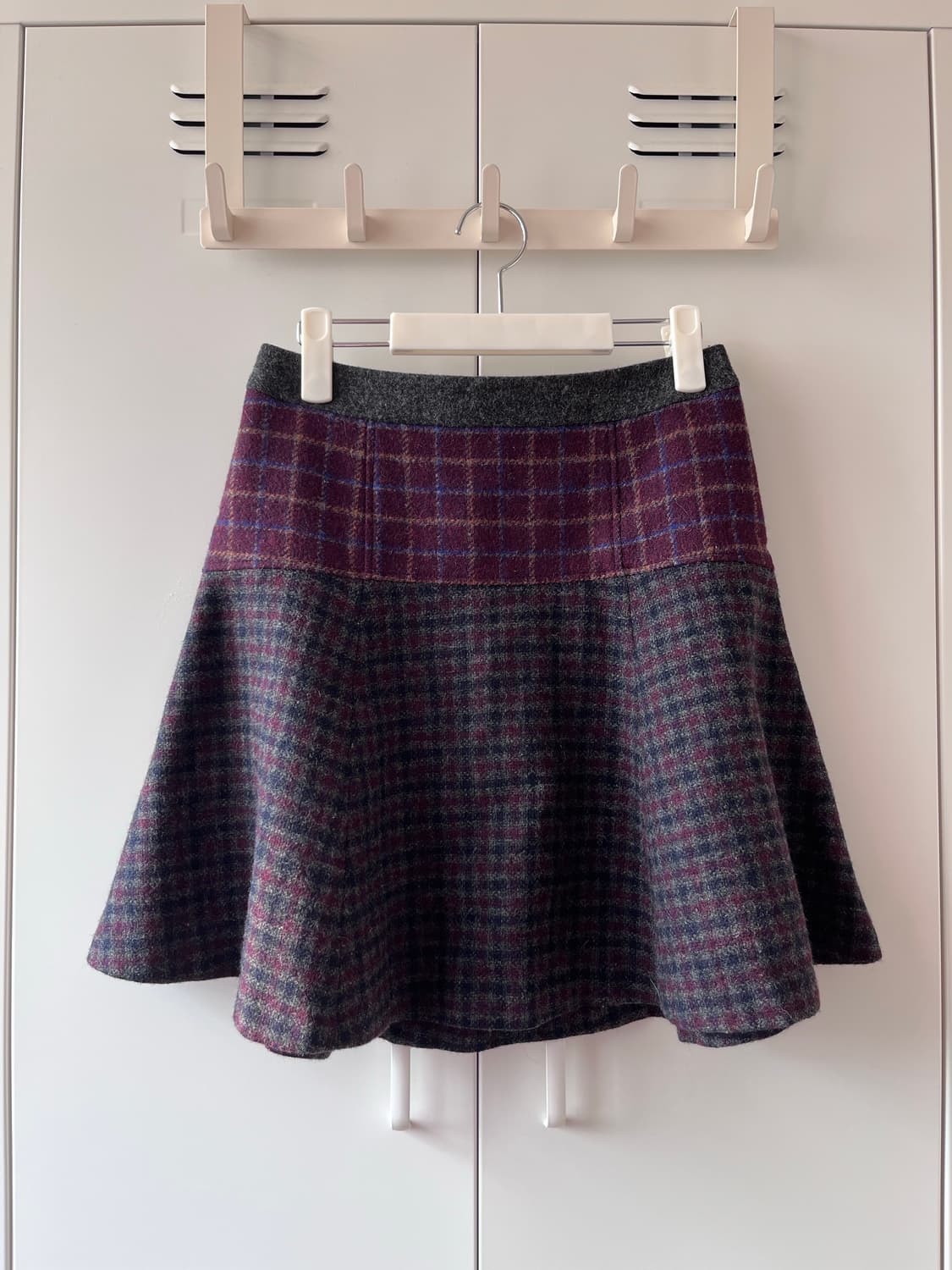 Kumikyoku x Moon 트위드 배색 플레어 스커트 상품이미지1