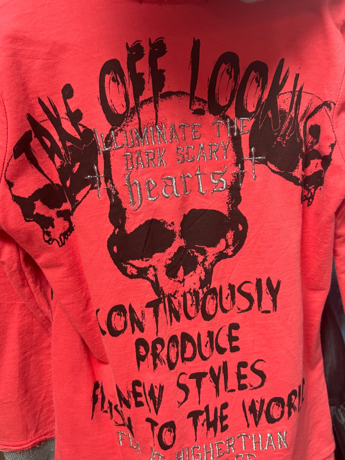 ghost of harlem 고스트오브할렘 스트라이프 레드 펑크 후드티 상품이미지4