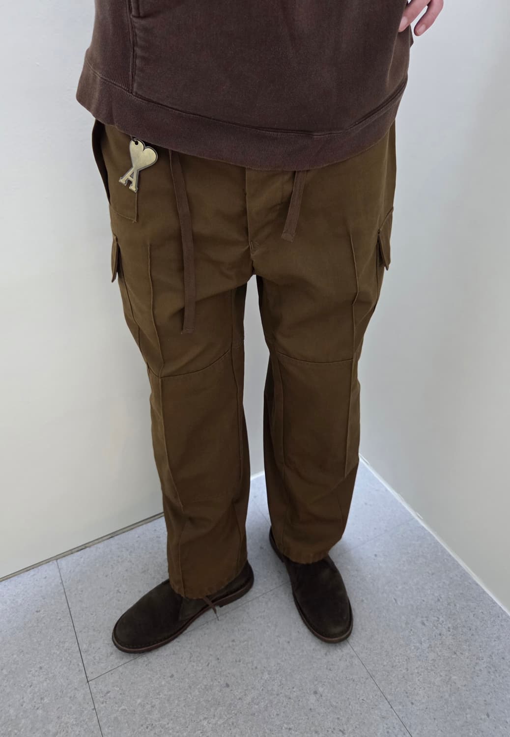 핸드워크 초코 브라운 레귤러 카고 팬츠 상품이미지1