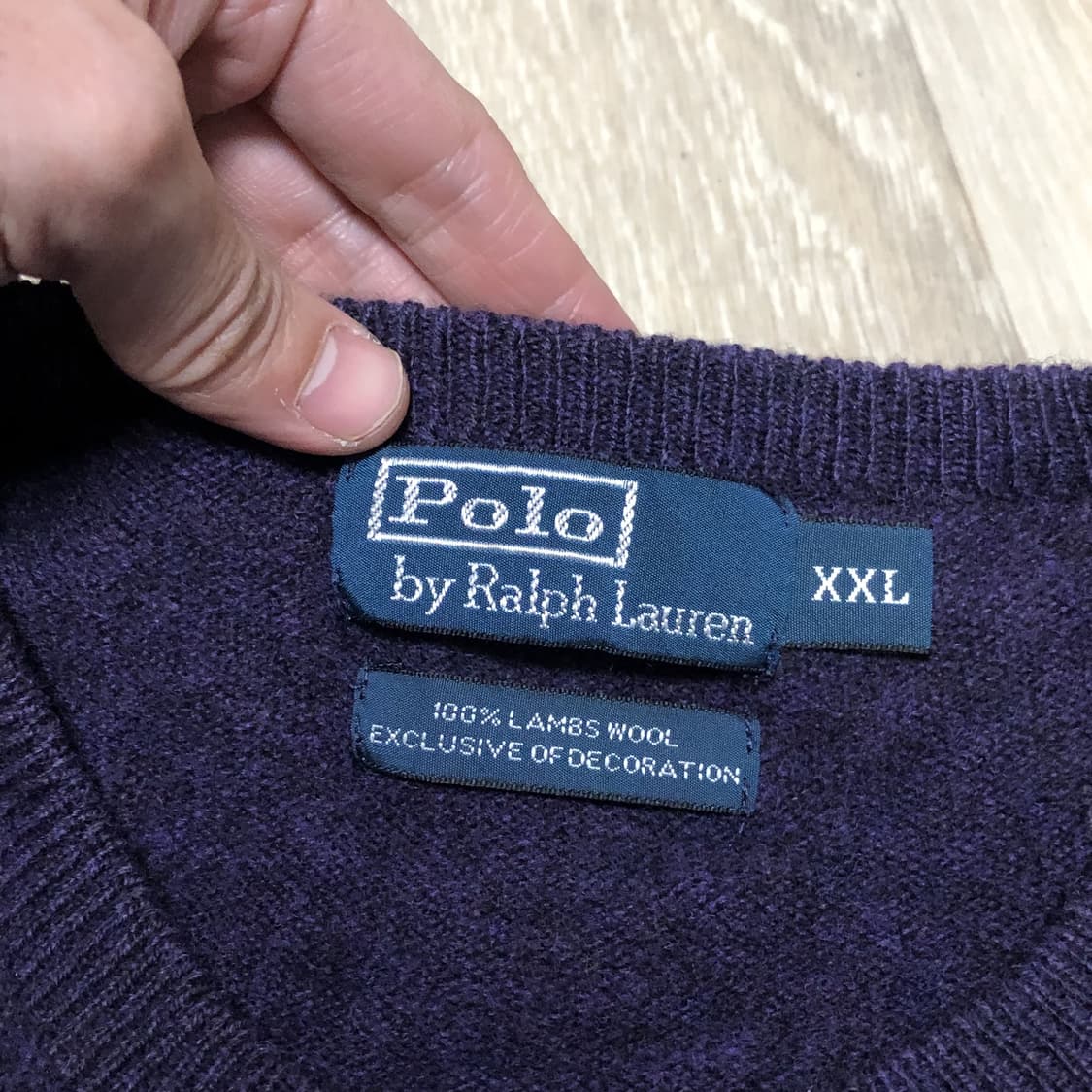 (XL) 폴로 랄프로렌 POLO 램스울 퍼플 라운드 니트 폴로니트 상품이미지5