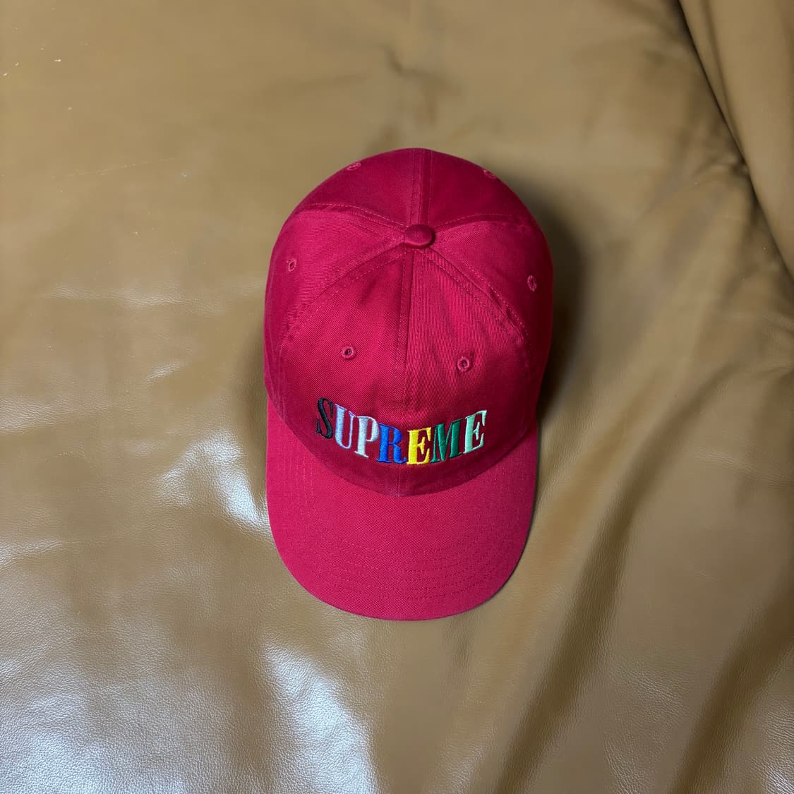 Supreme 슈프림 멀티 컬러 로고 레드 6패널 볼캡 모자 (Red) 상품이미지5