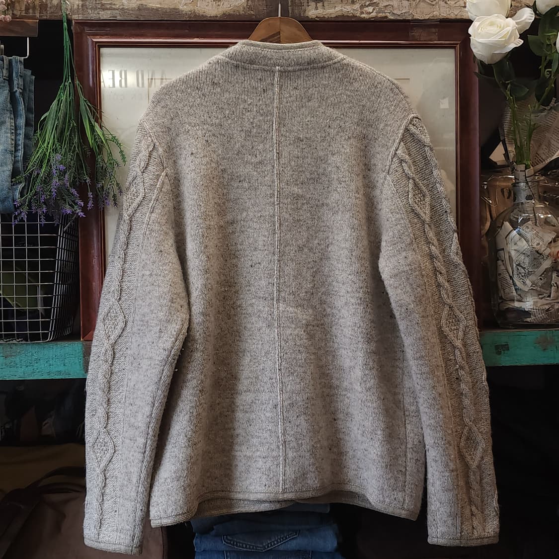 90s 프렌치 핸드메이드 울 가디건 코위찬 헤비울 스웨터 빈티지 니트50 상품이미지2
