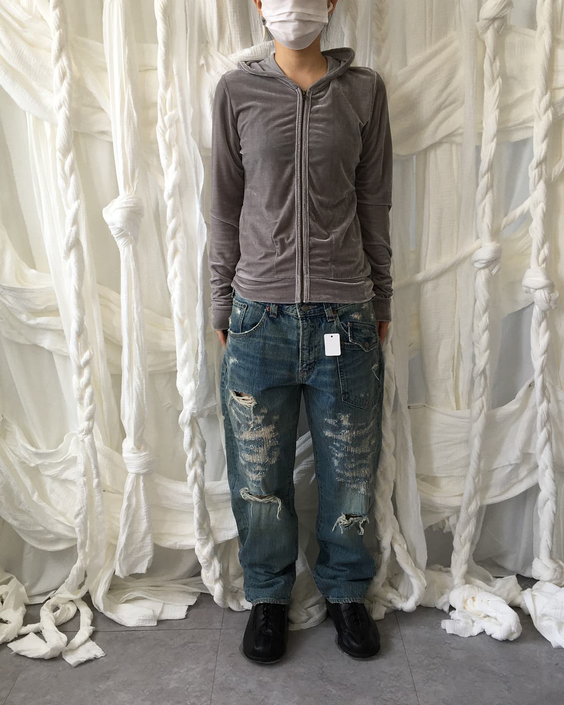Velvet hood zip up 상품이미지6