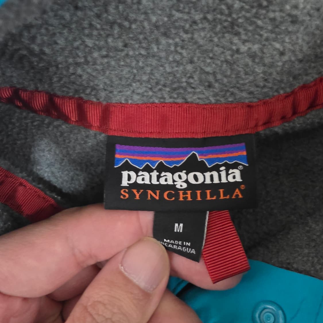 [M] 빈티지 파타고니아 신칠라 플리스 스냅 풀오버 그레이 상품이미지5