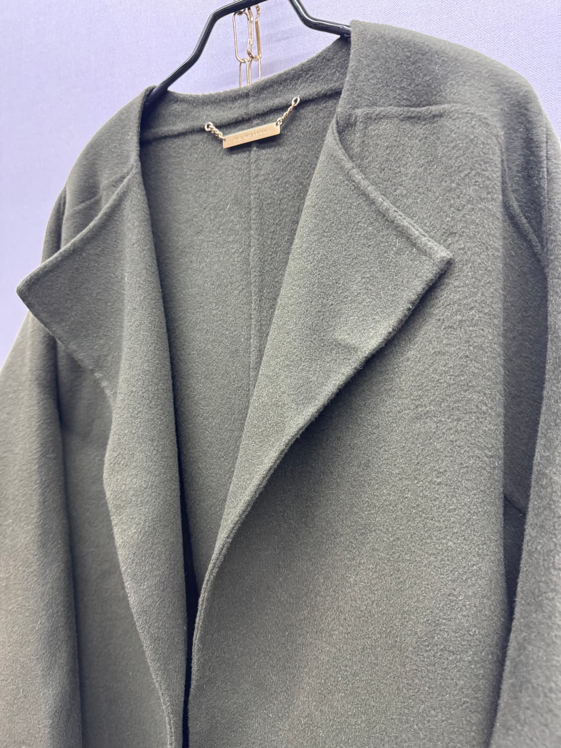 한섬 시스템 모(양모)/캐시미어 핸드메이드 오픈 코트S(M) 상품이미지2