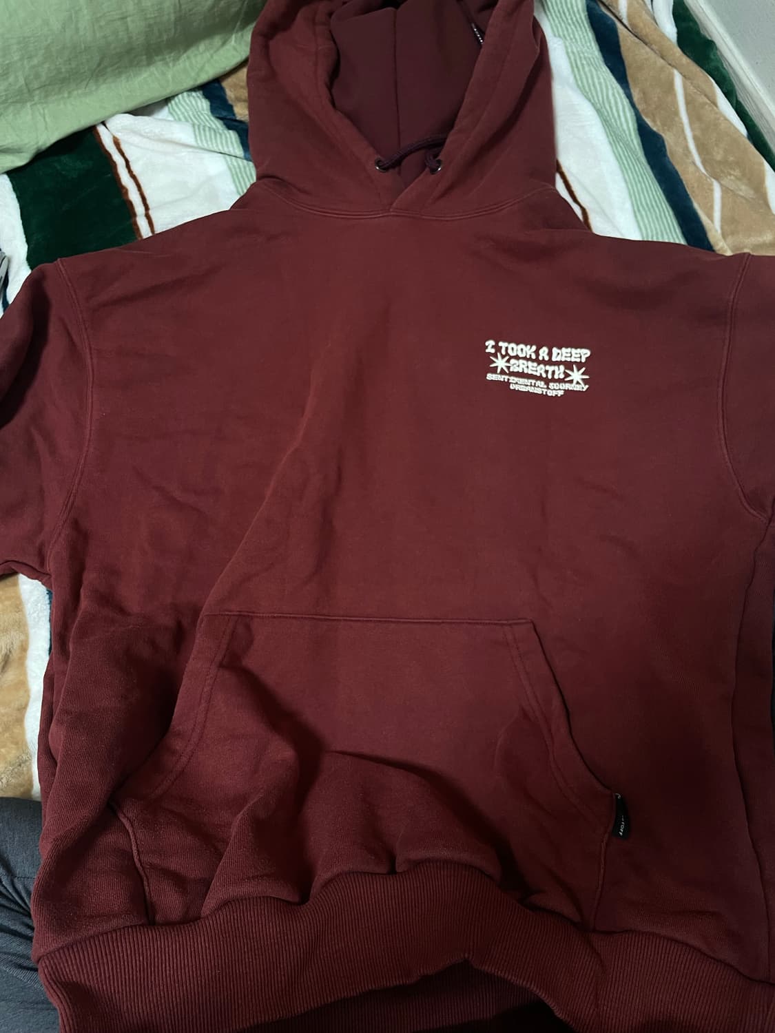 어반스터프 원 스크립트 후디 후드티 버건디 M 상품이미지2