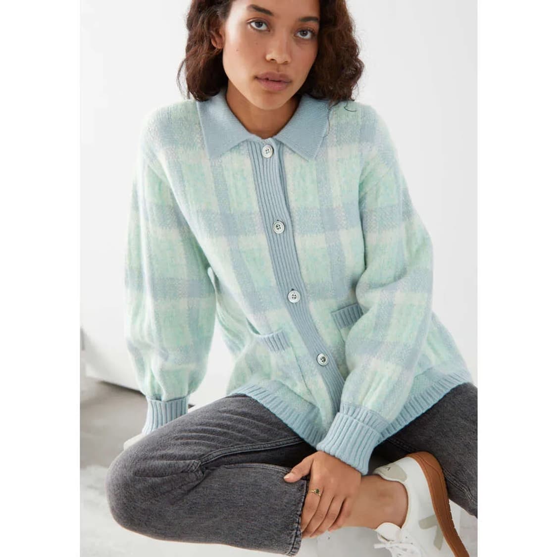 앤아더스토리즈 체크 가디건 / 여성 가디건/ 여자 가디건  상품이미지1