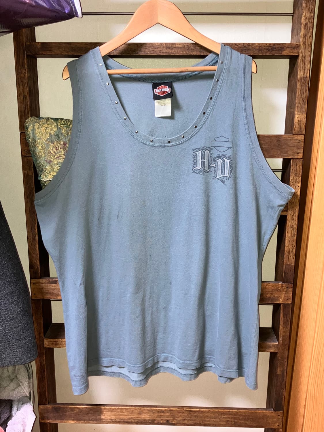 할리데이비슨 빈티지 파우더블루 슬리브리스 상품이미지3