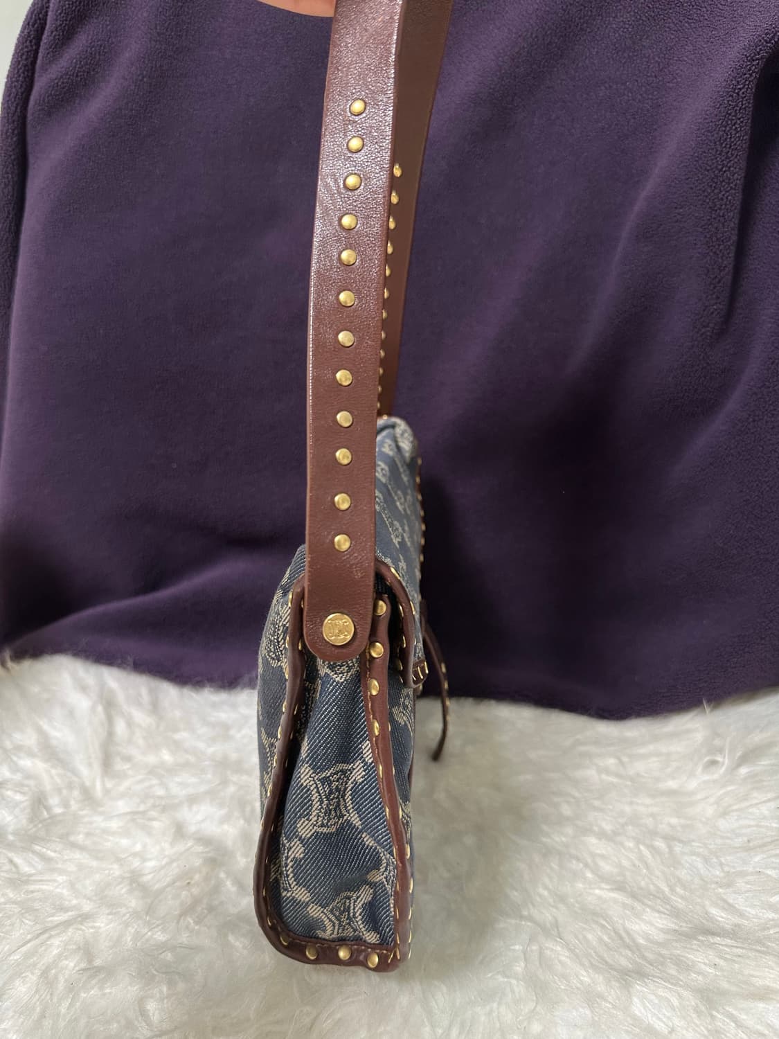 빈티지 셀린느 마카담 데님 숄더백 상품이미지3