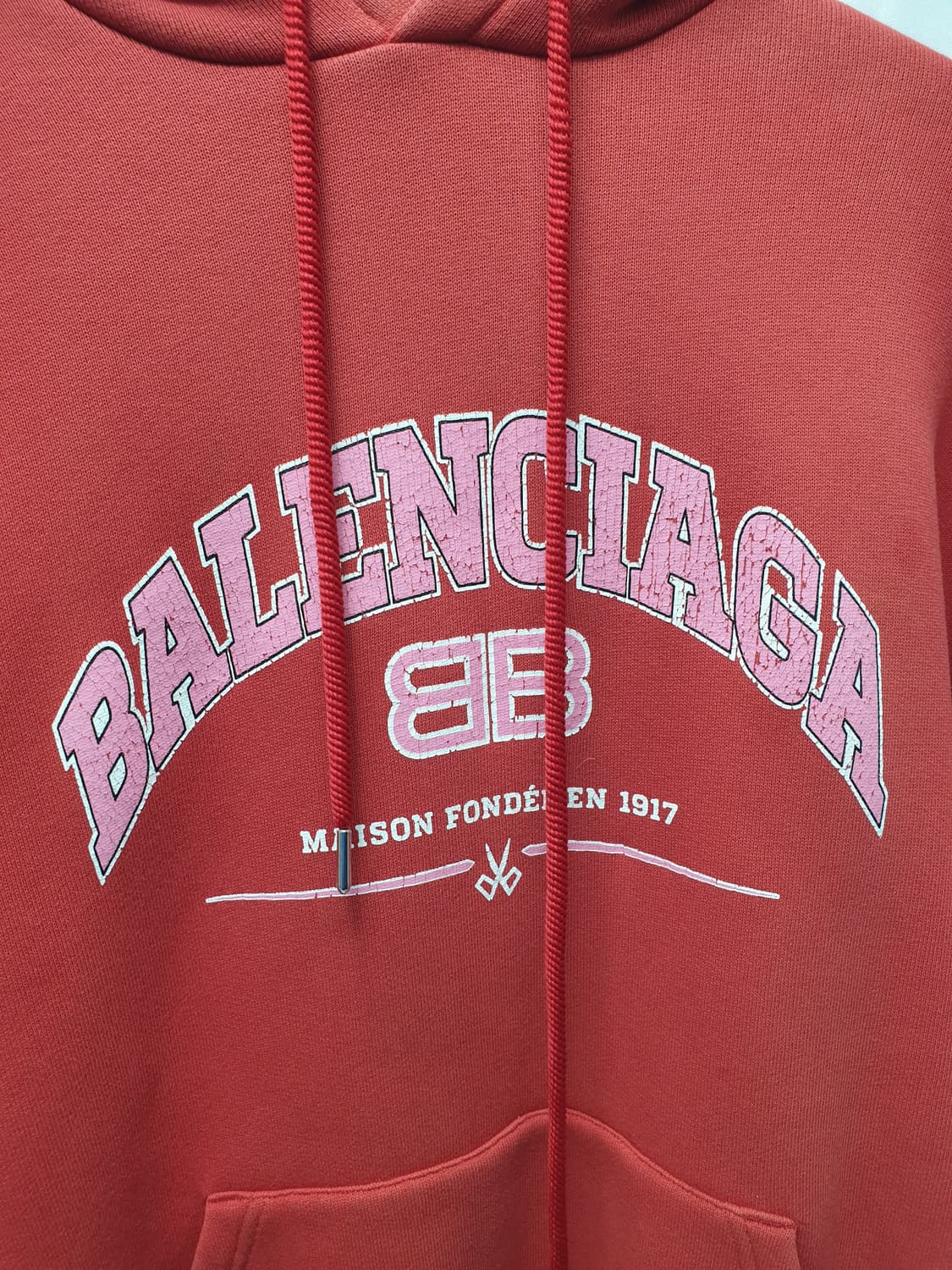 발렌시아가 레드 로고 후드티 2사이즈 상품이미지3