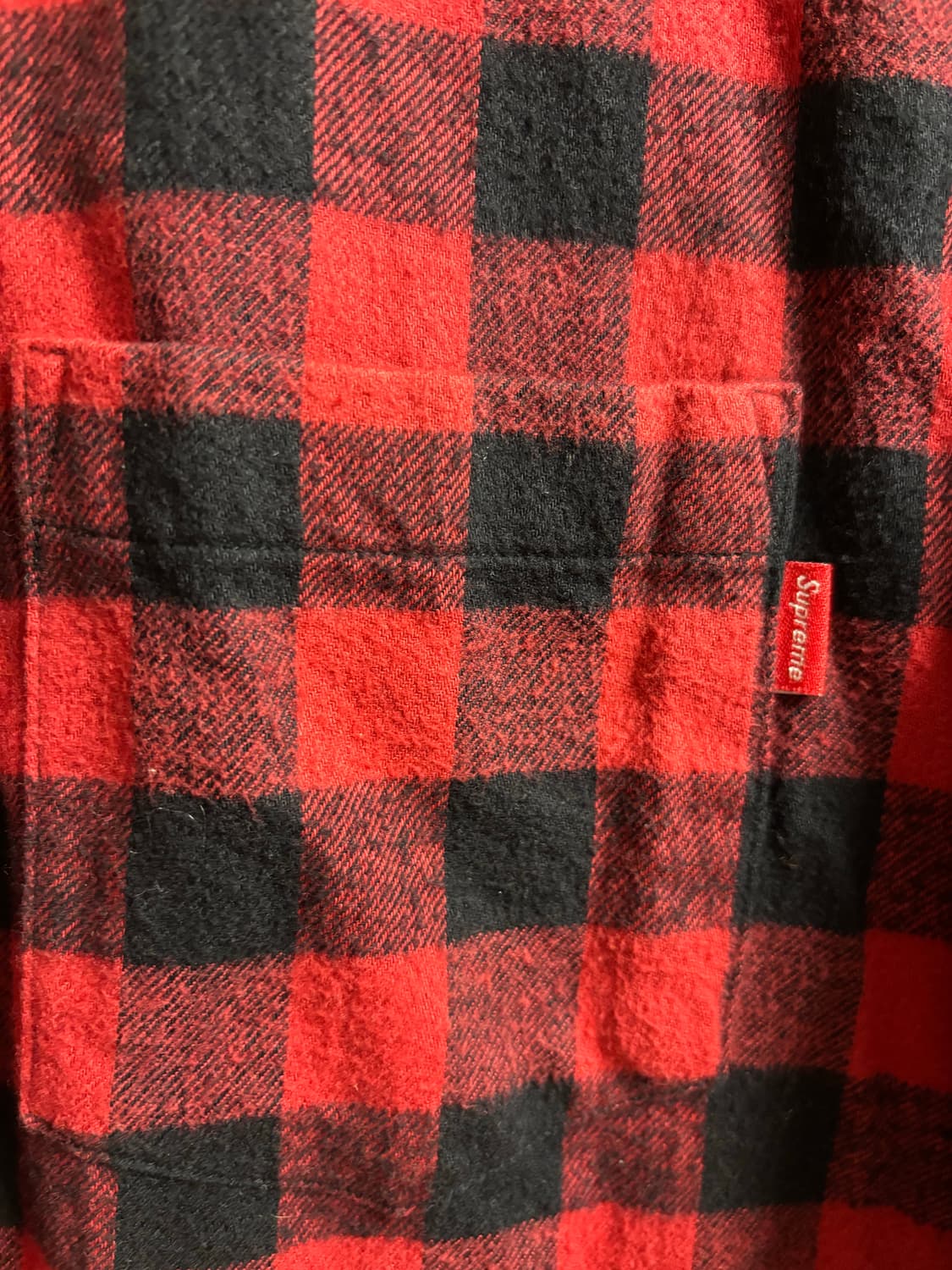 [M] 슈프림 스몰 버팔로 플란넬셔츠 레드 상품이미지4