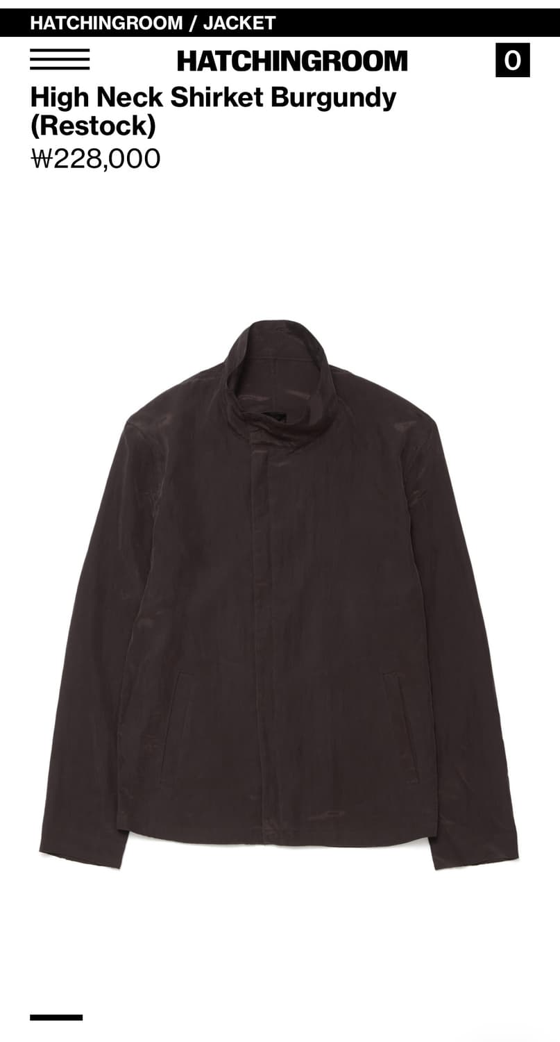 Hatchingroom 하이넥 셔켓 버건디 상품이미지1