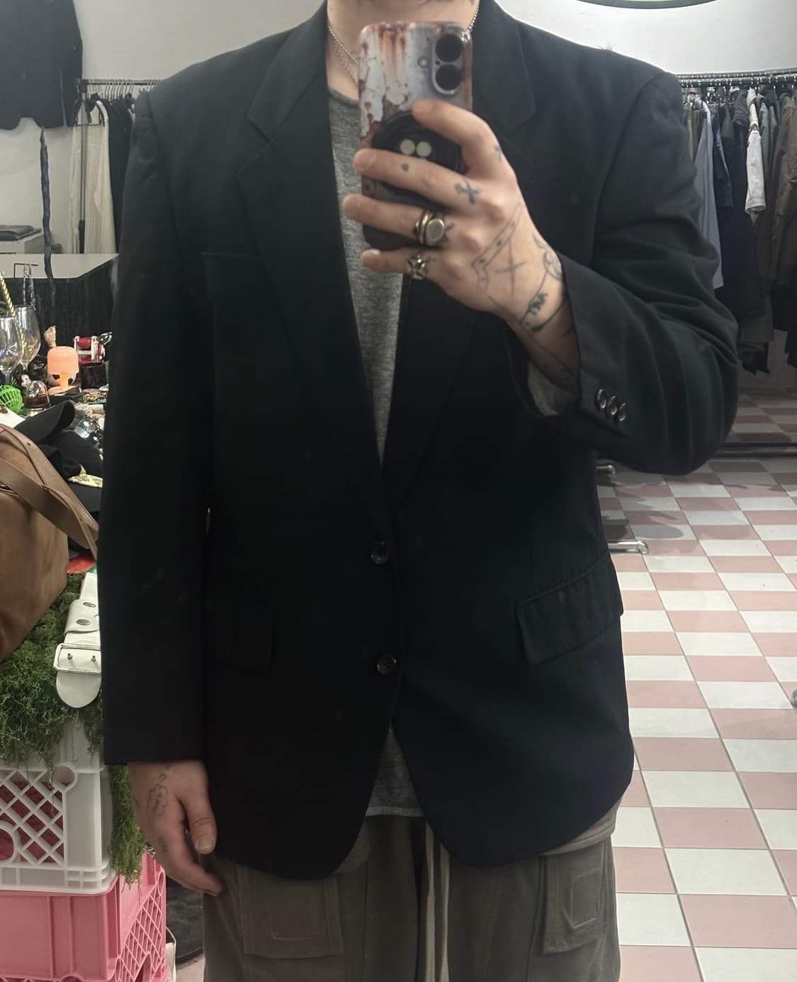 TTF✳️꼼데가르송 옴므 AD1988 투버튼 울 블레이져 상품이미지1