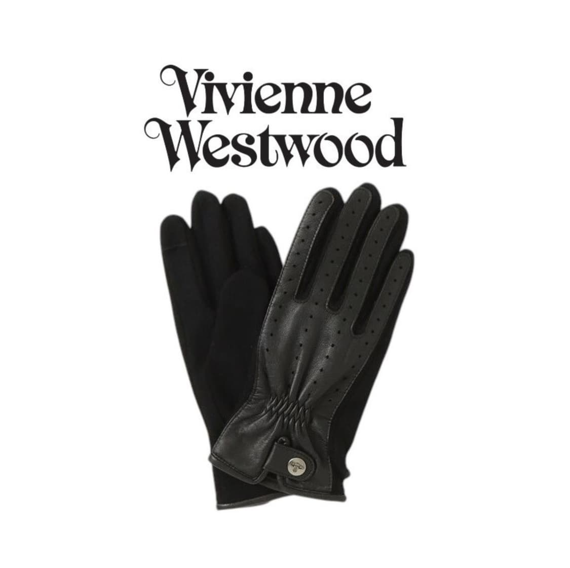 비비안 웨스트우드 아웃핑거 콤비 장갑 블랙 (새상품) 상품이미지1