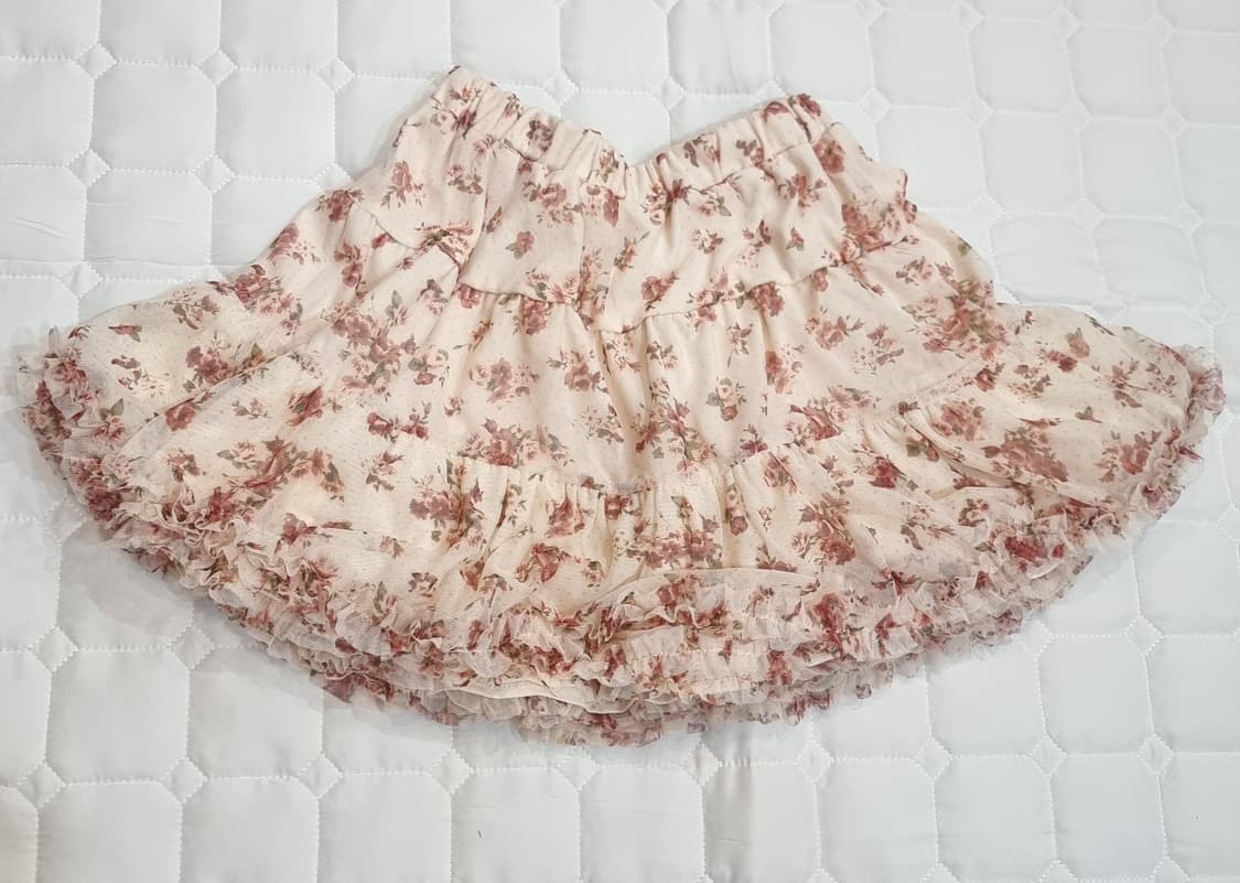 로맨틱 플로럴 러플 스커트 상품이미지1