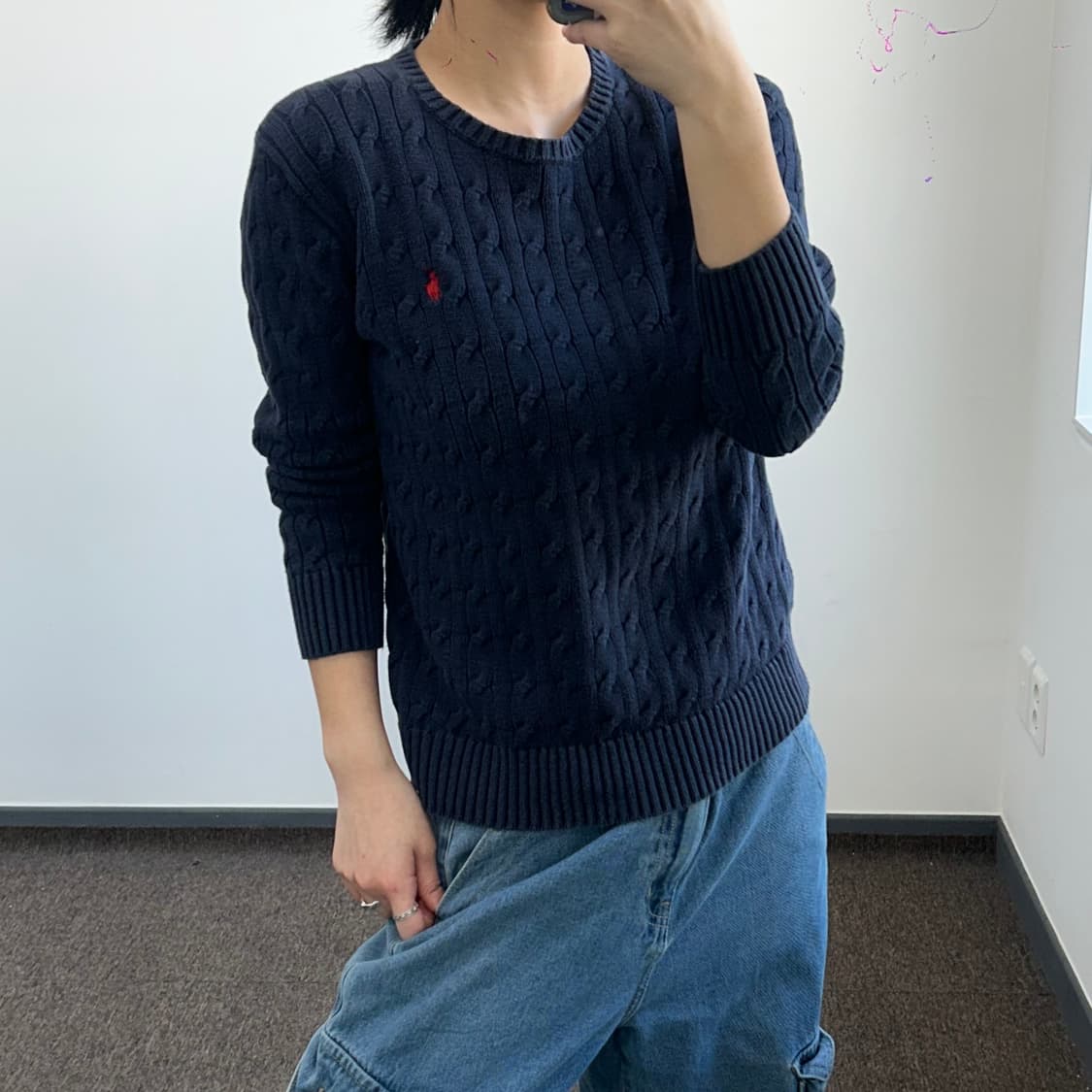 Polo 폴로 레드포니 네이비 케이블 니트 상품이미지2