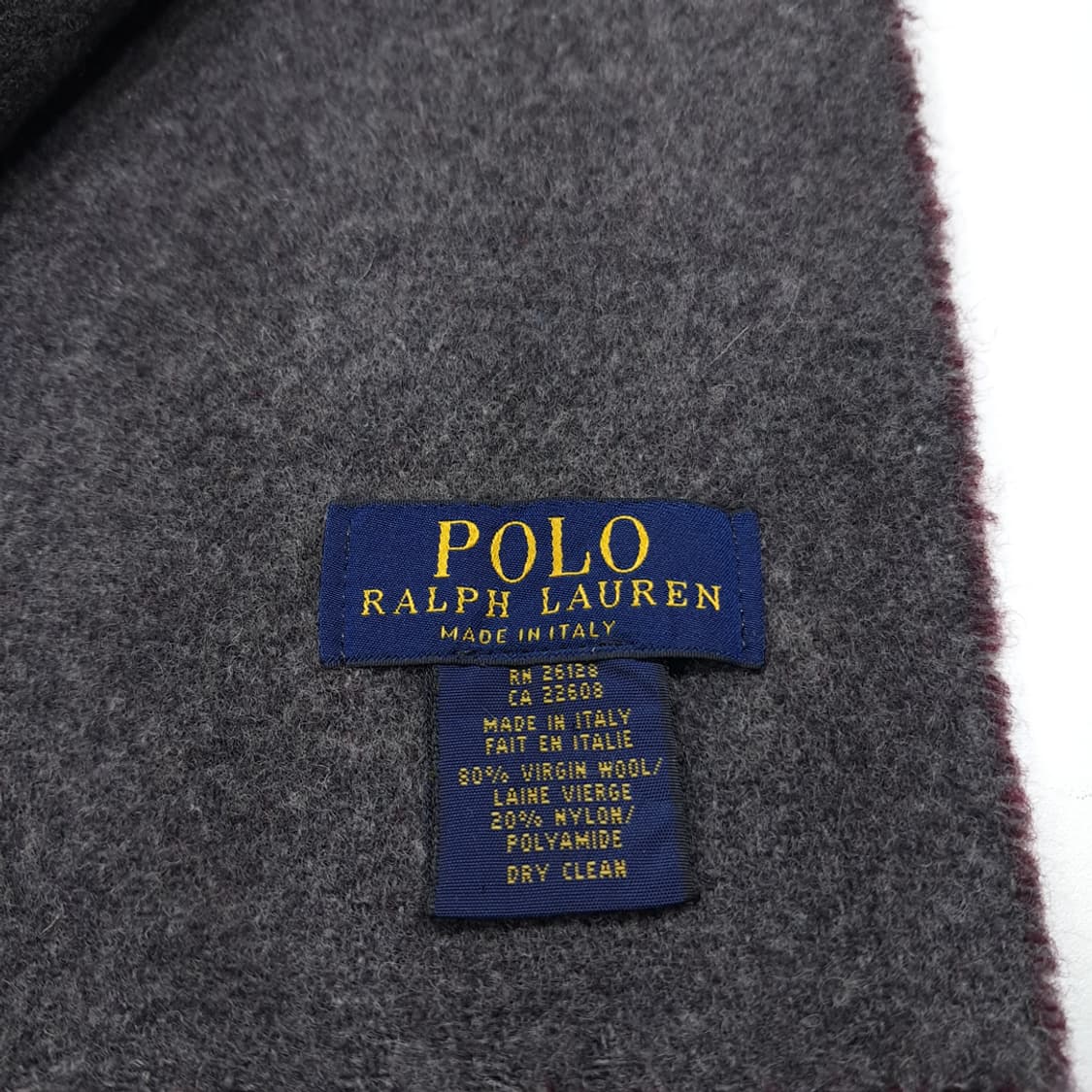 MX462 폴로 이태리판 버진울 양면 버건디차콜 머플러 목도리 상품이미지7