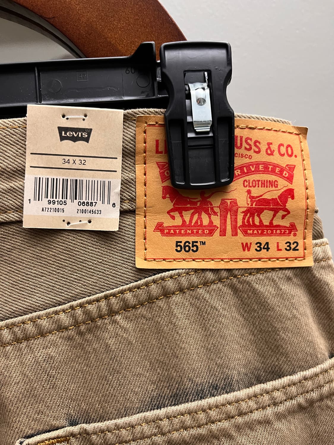 (새상품/34*32) 리바이스 565 루즈핏 샌드 브라운 NXBD 상품이미지6