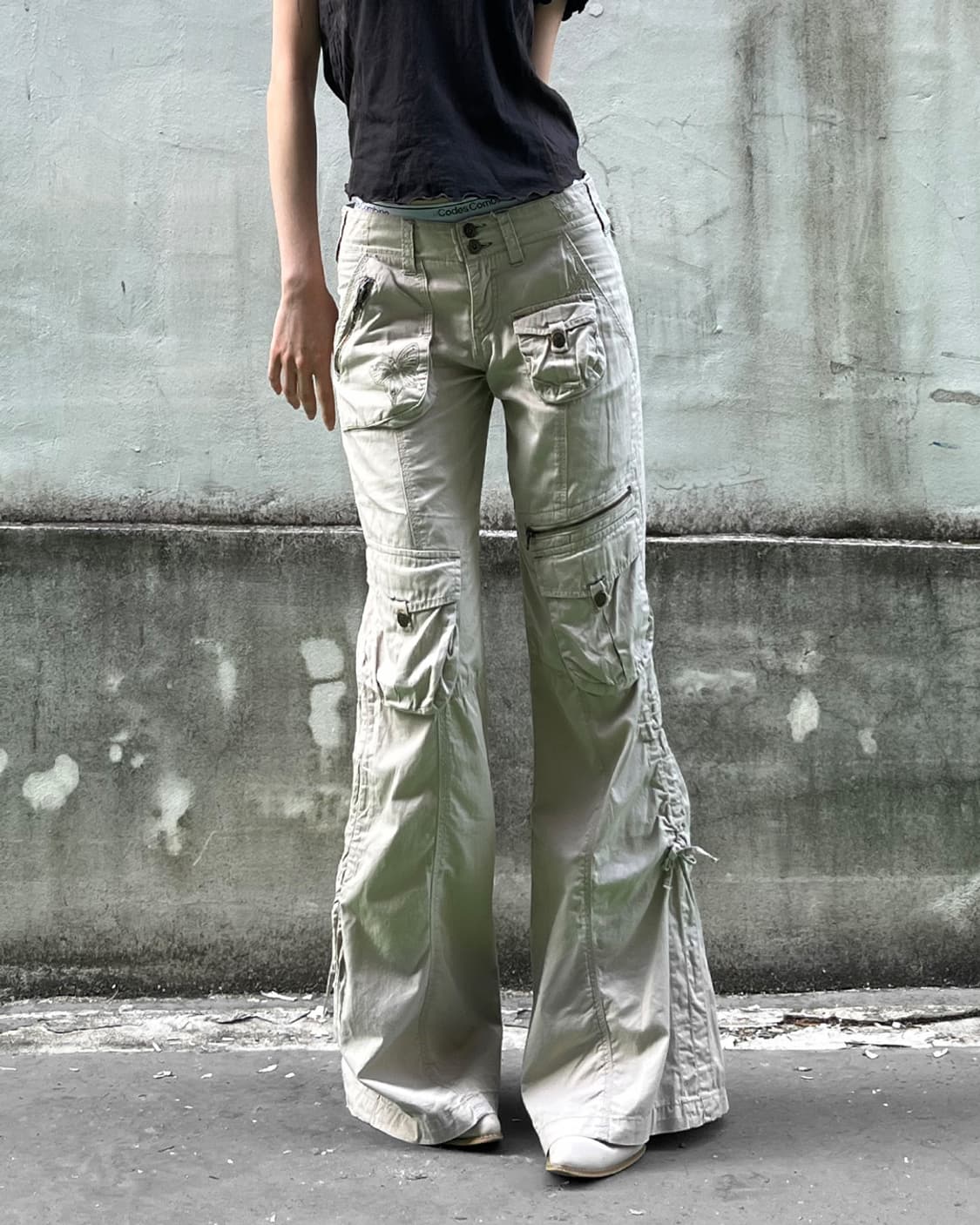 00’s Butterfly Print Flare Cargo Pants 상품이미지2