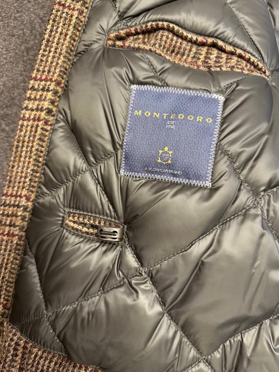 Montedoro 남성 체크 트위드 패딩자켓 L 상품이미지6