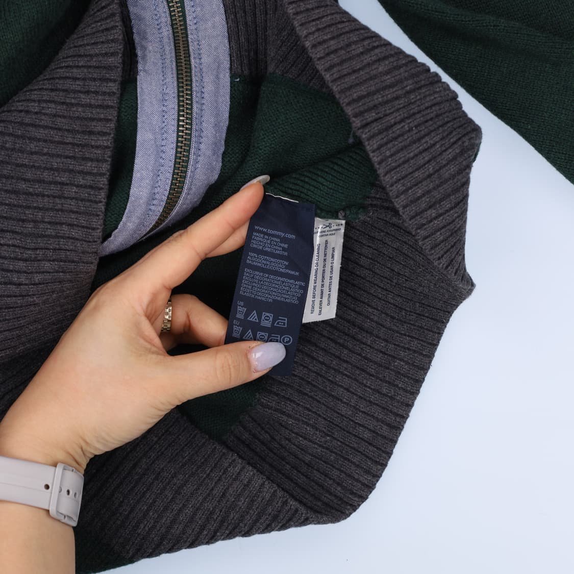 M 타미힐피거 니트 집업 가디건 0326J 상품이미지3