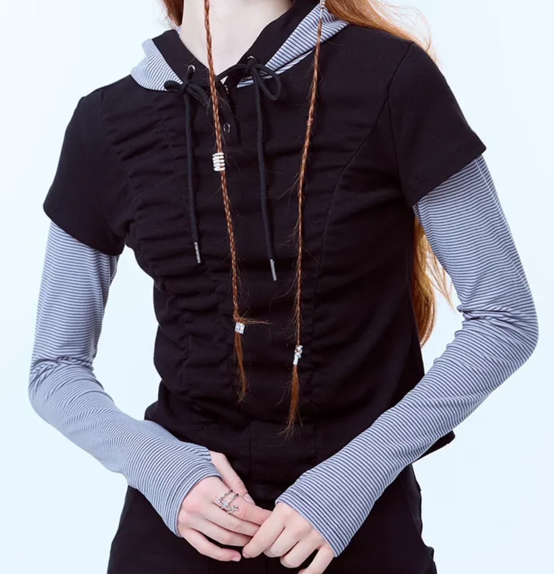 러브이즈트루 딱붙 후드티 상품이미지1