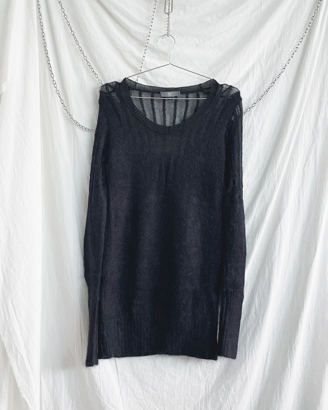 알렉산더 맥퀸 초기 그라데이션 시스루 니트 원피스 상품이미지5