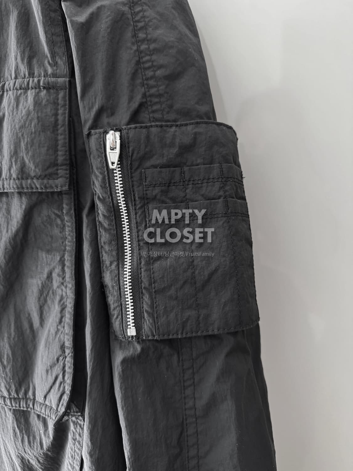 [50] 준지 이중 하이넥 아웃포켓 나일론 99 점퍼 쉘파카 블랙 상품이미지4