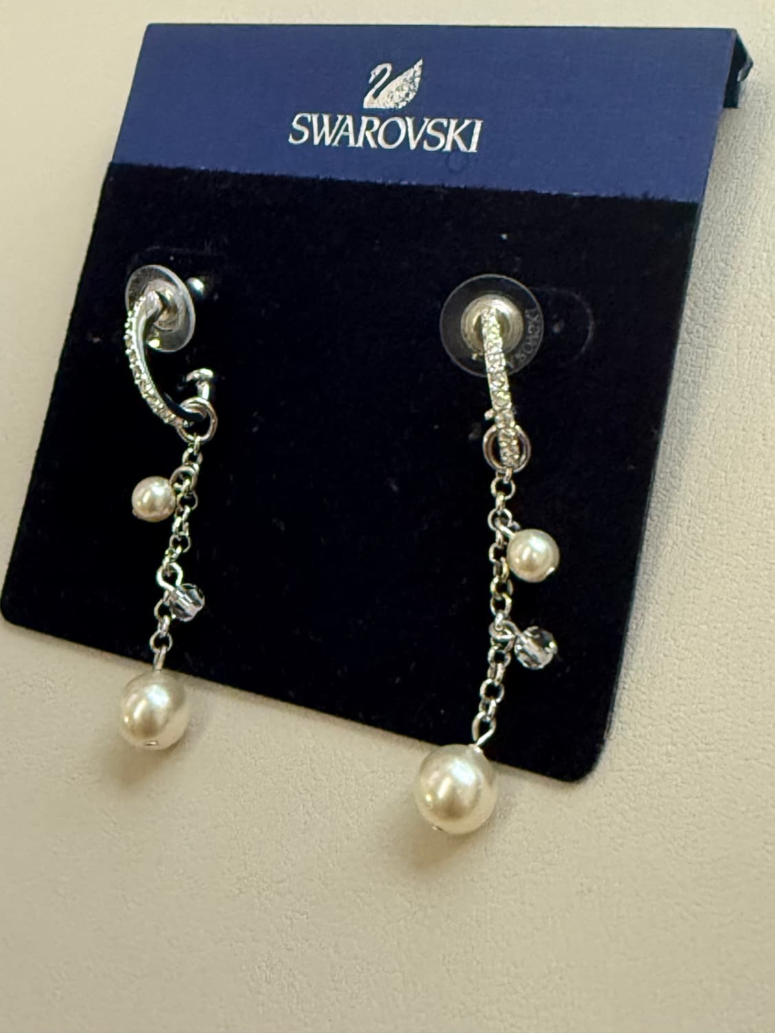 스와로브스키 펄 드롭 진주 귀걸이 이어링 은 실버 금 골드 다이아 티파니 상품이미지4
