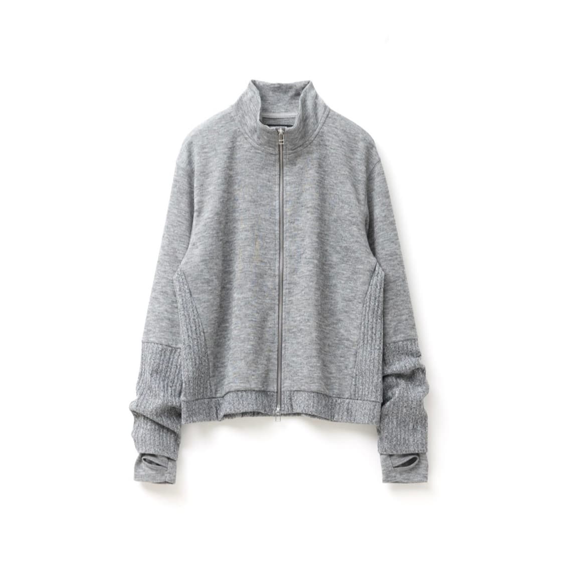 해칭룸 더블 슬리브 트랙 가디건 멜란지 그레이 상품이미지1