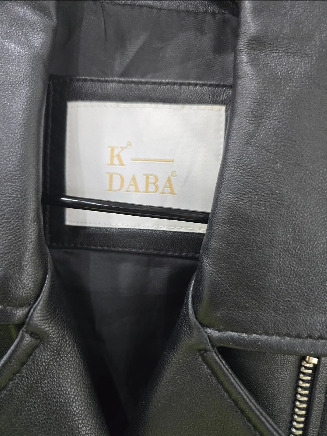 K-DABA 블랙 가죽 라이더 자켓 상품이미지4