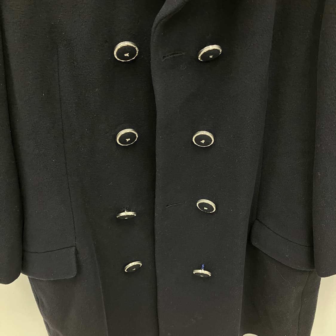 베르사체 블랙 울 캐시미어 더블 브레스티드 코트  상품이미지4