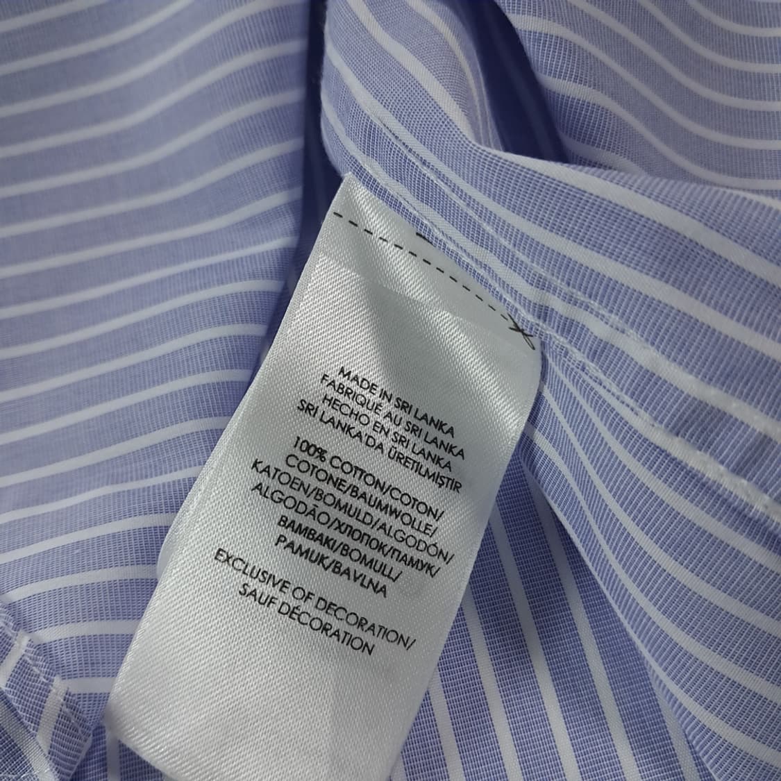 CK283 L 폴로 이지케어 레귤러칼라 스트라이프 라이트블루 셔츠 남방 상품이미지5