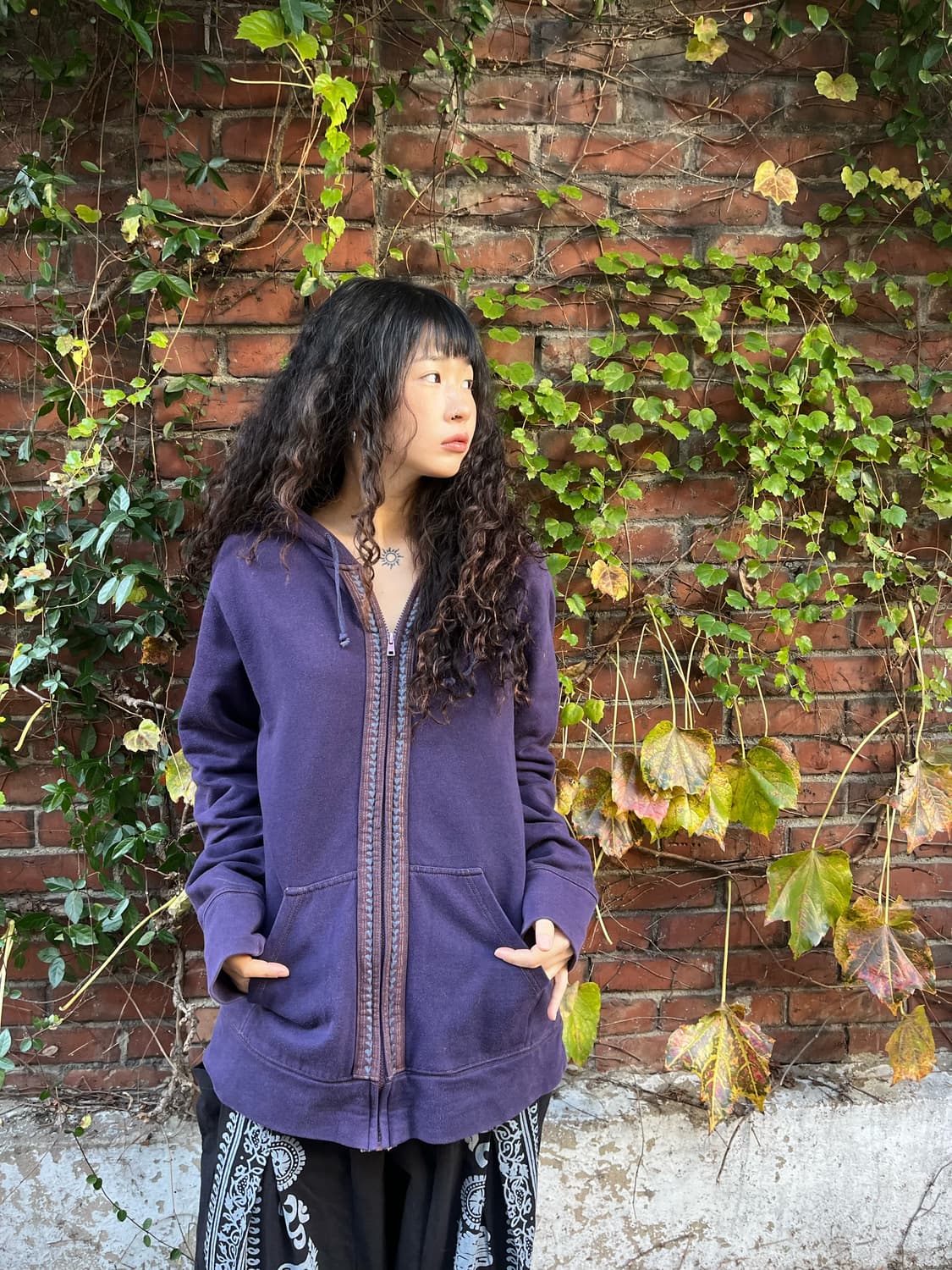 보라 히피문양 프린팅 후드 집업 상품이미지3