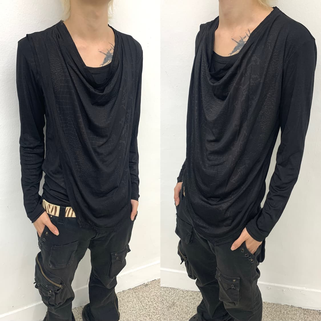 Tornado Mart python drape layered cut-se 상품이미지2