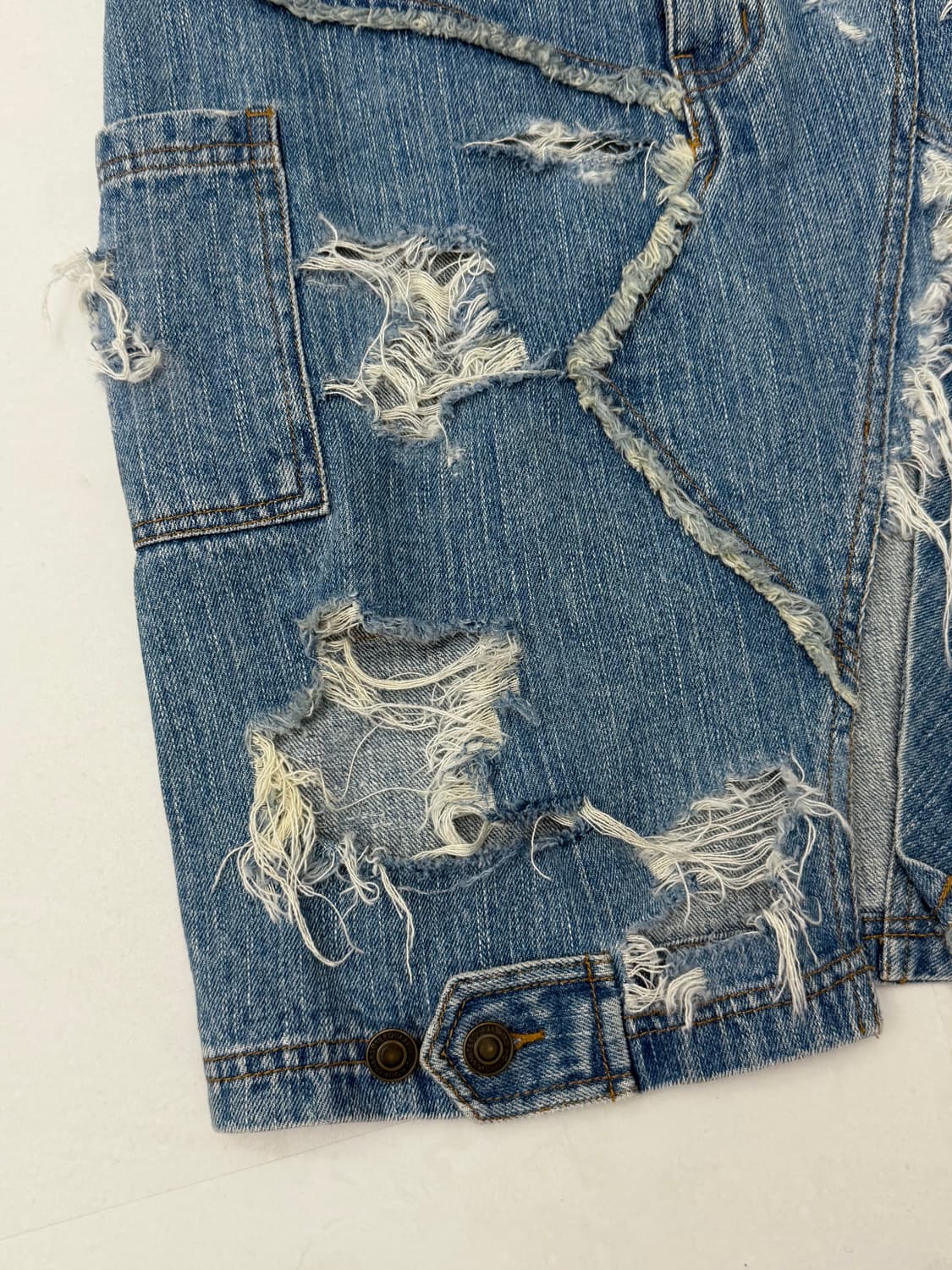 디스트레스 청 미디 스커트 상품이미지5