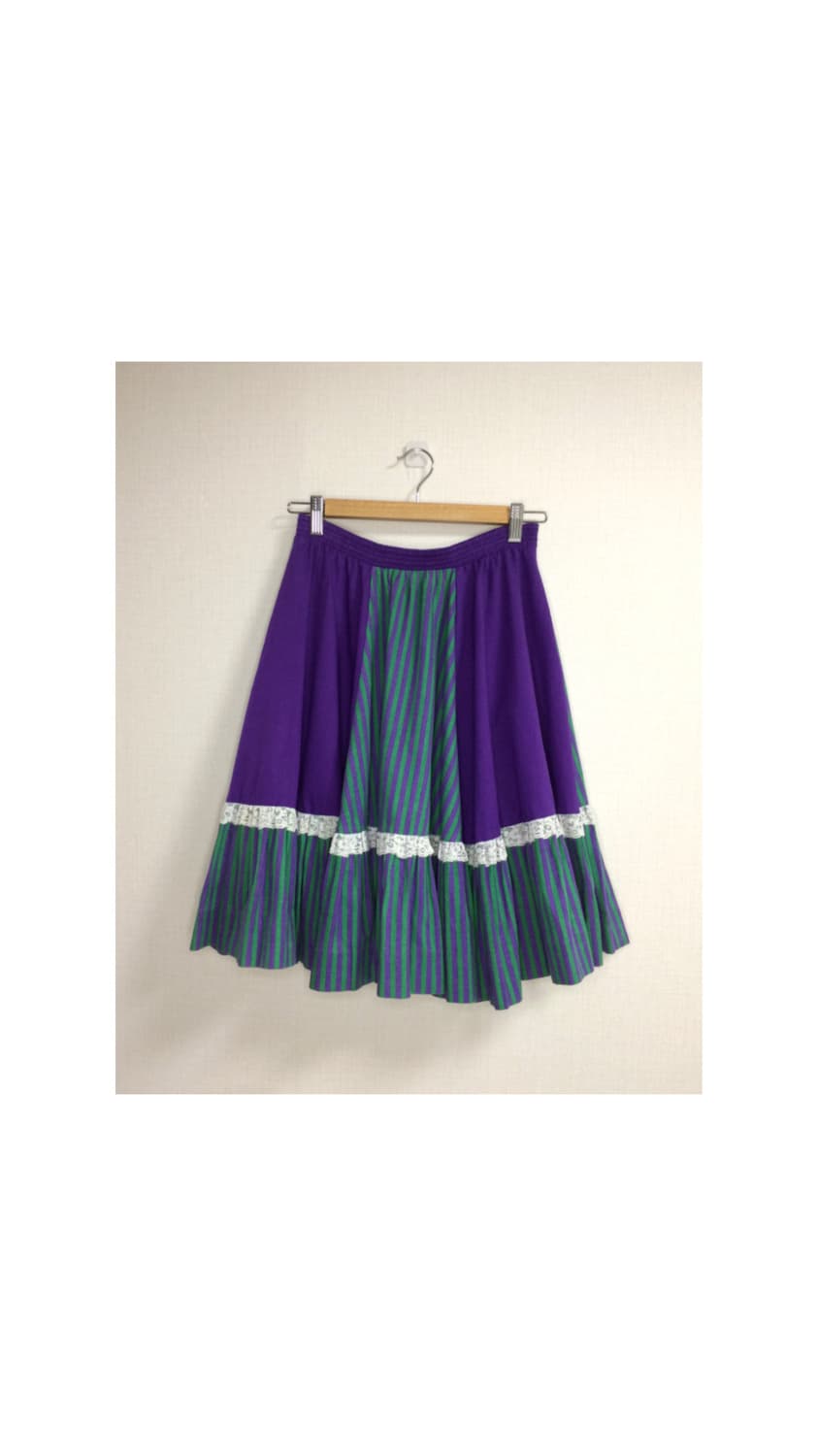 빈티지 퍼플 그린 레이스 캉캉 스커트 상품이미지1