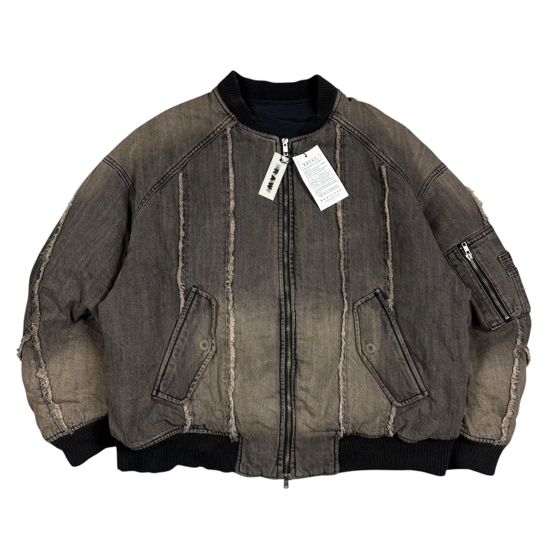 비긴202 빈티지 워싱 컷오프 데님 MA-1 상품이미지1