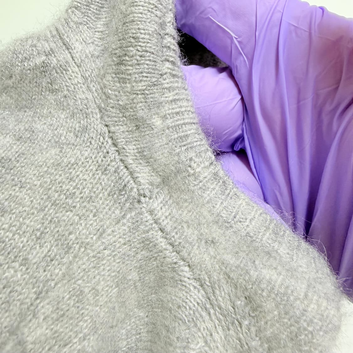 [캐시미어 100%] 유니클로 그레이 반팔 터틀넥 목폴라 니트 M 상품이미지7