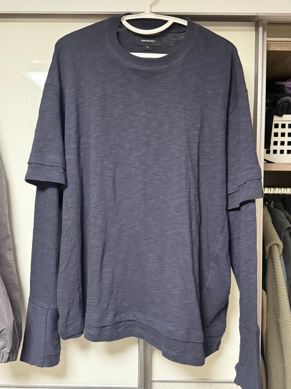 999humanity 더블 레이어드 롱슬리브(네이비) 상품이미지2