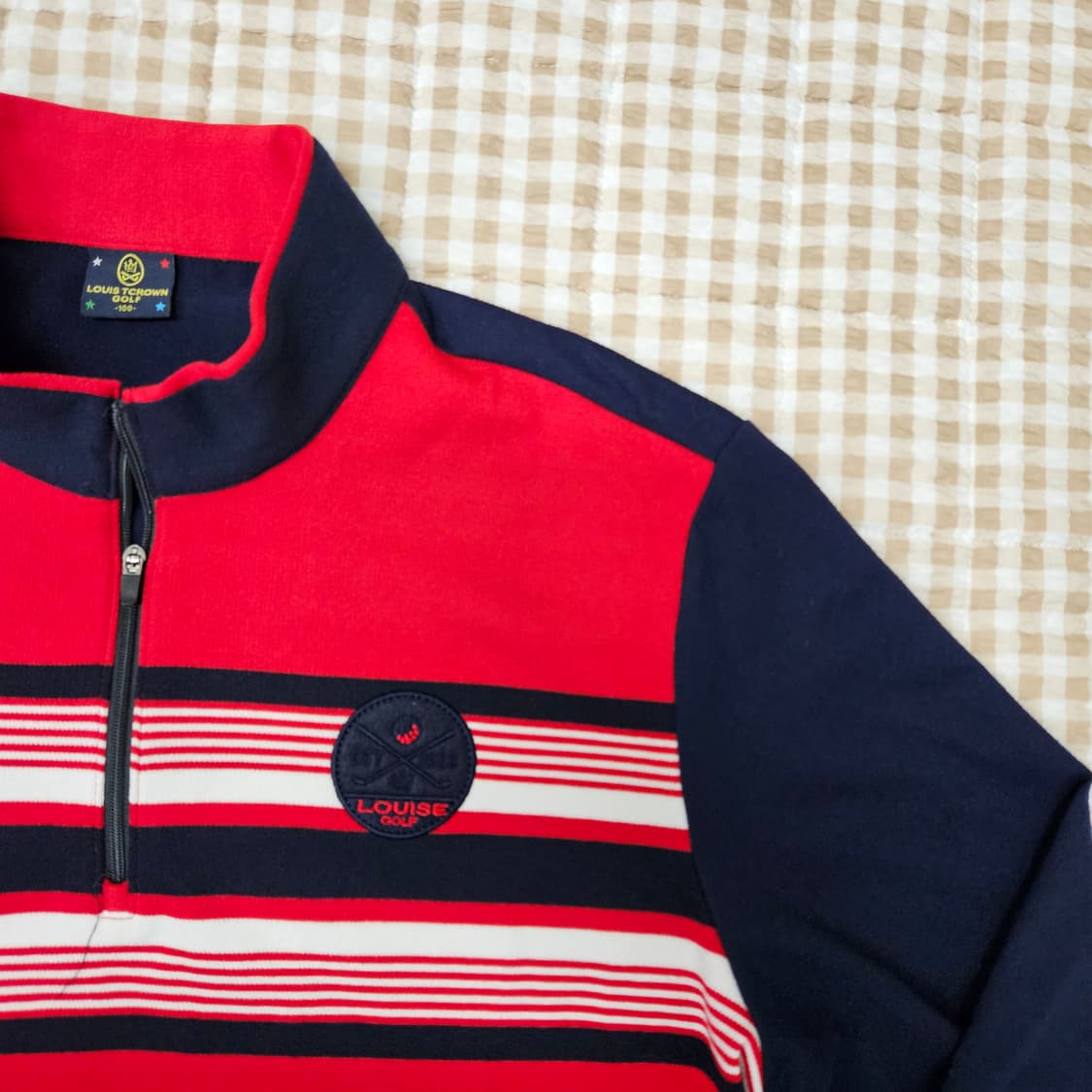 루이티크라운 반집업 긴팔 골프티 남자100 상품이미지3