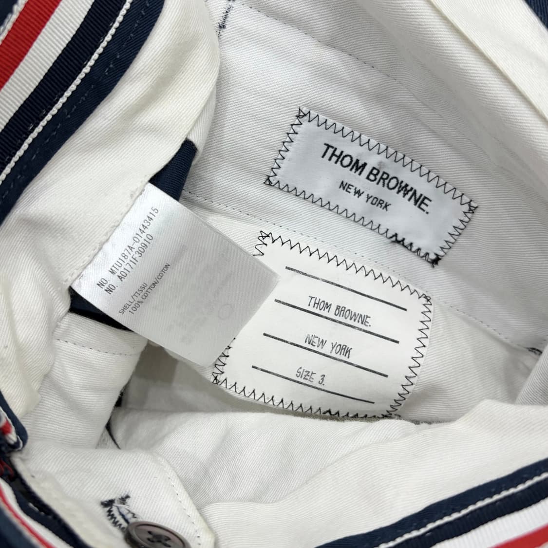 톰브라운 네이비 코튼 치노 바지 팬츠 (3) 상품이미지4