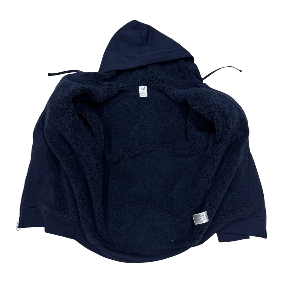 GAP 빈티지 스펠로고 보아털 후드집업 자켓 네이비 M 상품이미지3