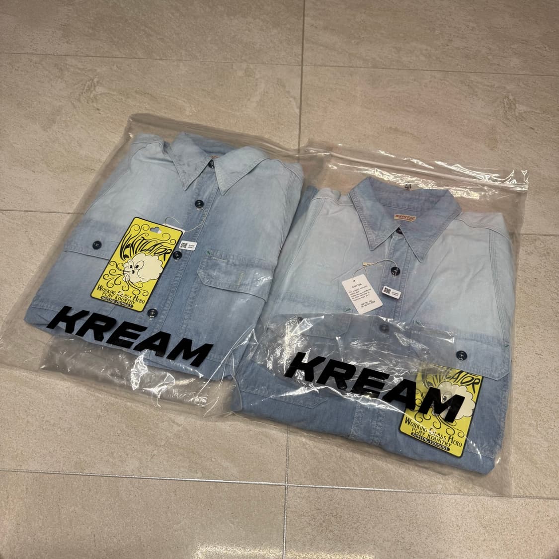 미개봉 새상품 [4] 캐피탈 샴브레이 투톤 본 패치 워크 셔츠 삭스  상품이미지2