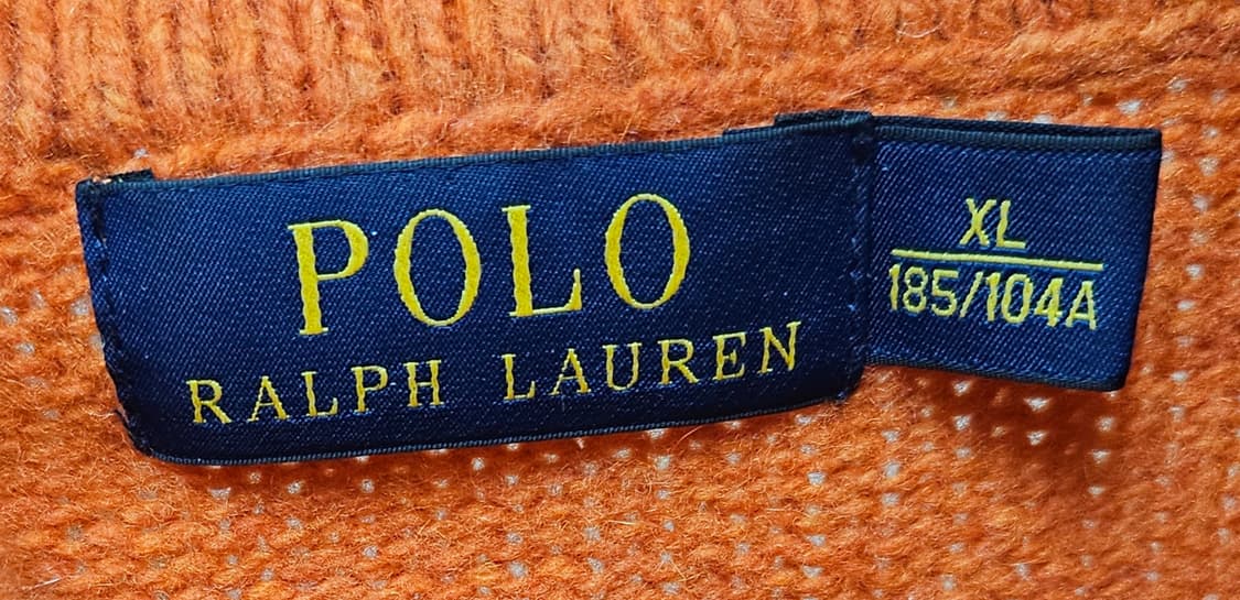 (105~110)XL ☆우주매물☆ 랄프로렌폴로 [오렌지] 숄카라니트 상품이미지2