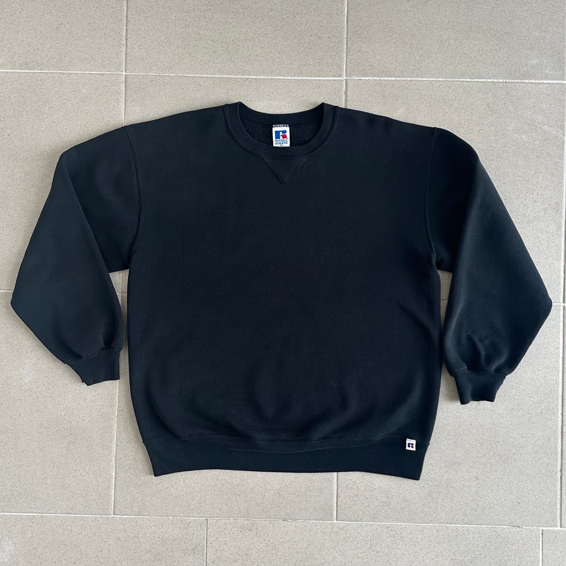 90s 빈티지 러셀 스웻셔츠 블랙 XL 상품이미지1