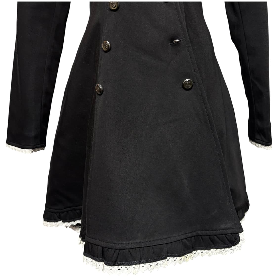 3659 블랙 레이스 빅카라 누빔 코트 자켓원피스 상품이미지3